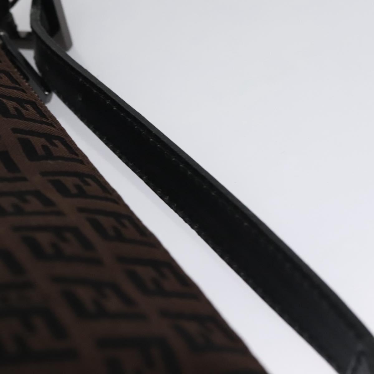 Fendi Zucchino Brown Canvas Clutch Bag (Pre-Owned)
