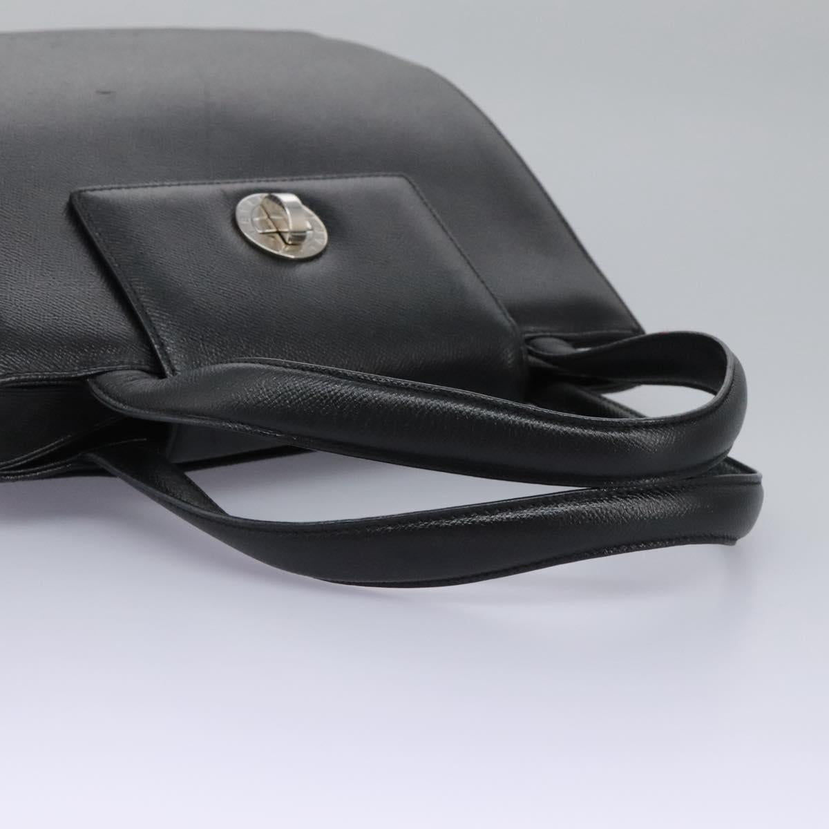 Bulgari Logo Mania Black Leather Handbag (Pre-Owned)