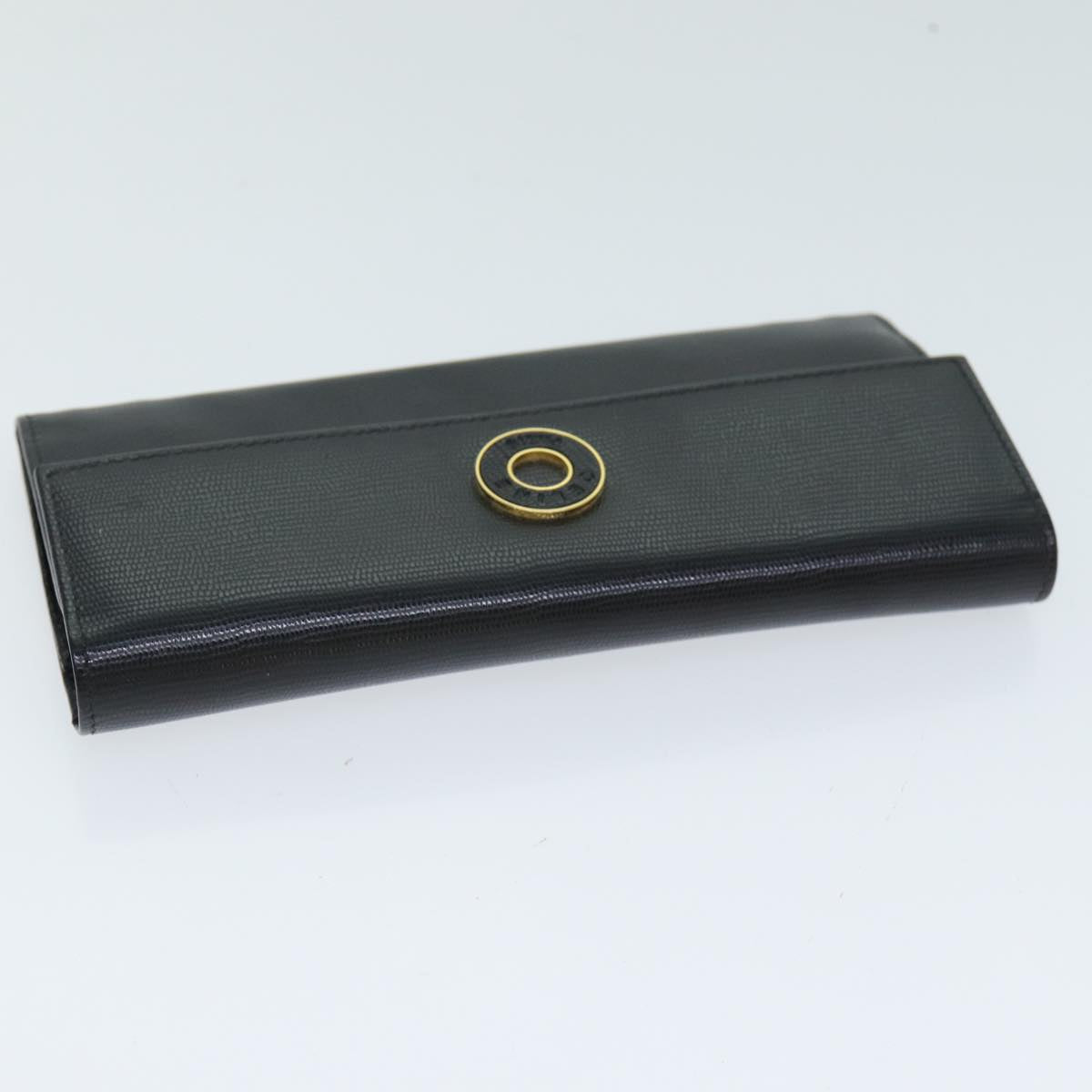 Céline Logo Du Cercle Black Leather Wallet (Pre-Owned)