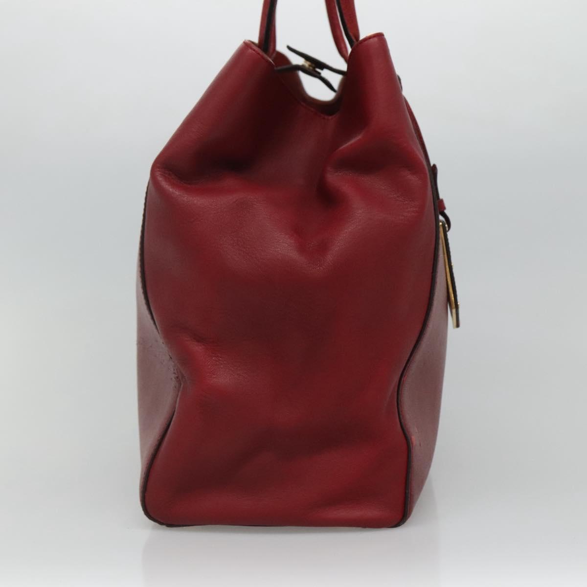 Fendi 2Jours Red Leather Tote Bag (Pre-Owned)