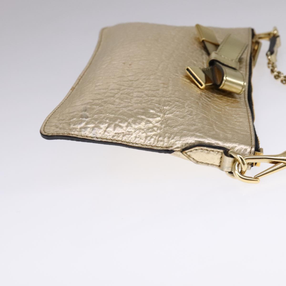Burberry Gold Leather Shoulder Bag (Pre-Owned)