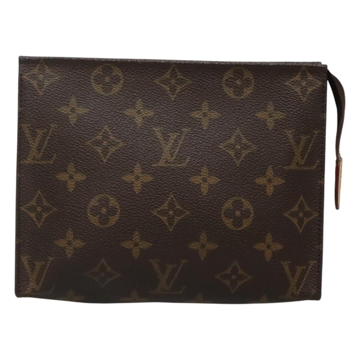 Louis Vuitton Poche Toilette Brown Canvas Clutch Bag (Pre-Owned)
