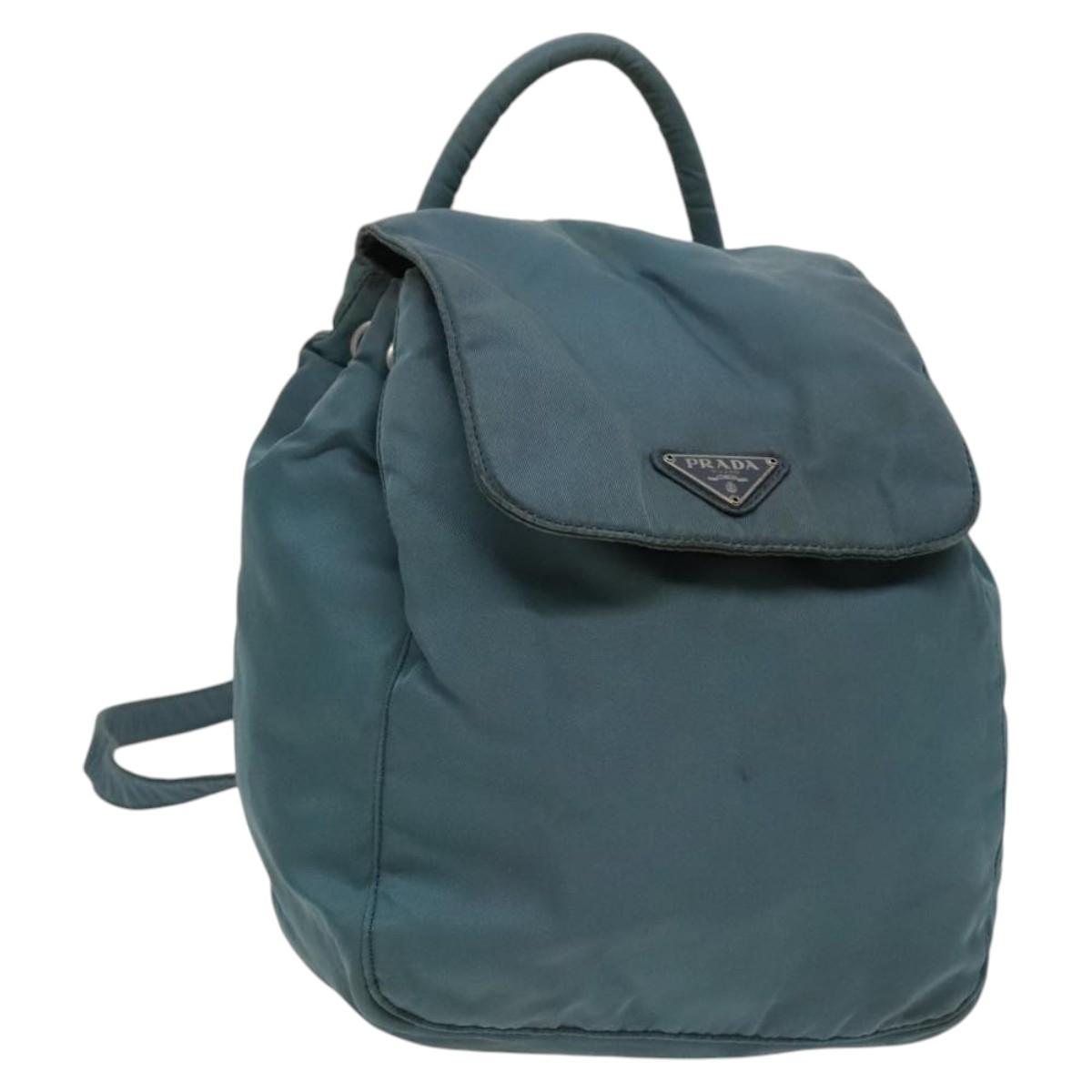 Prada Re-Nylon Blue Synthetic Backpack Bag (Pre-Owned)