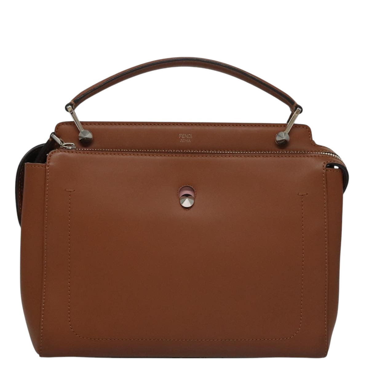 Fendi Dot Com Brown Leather Handbag (Pre-Owned)