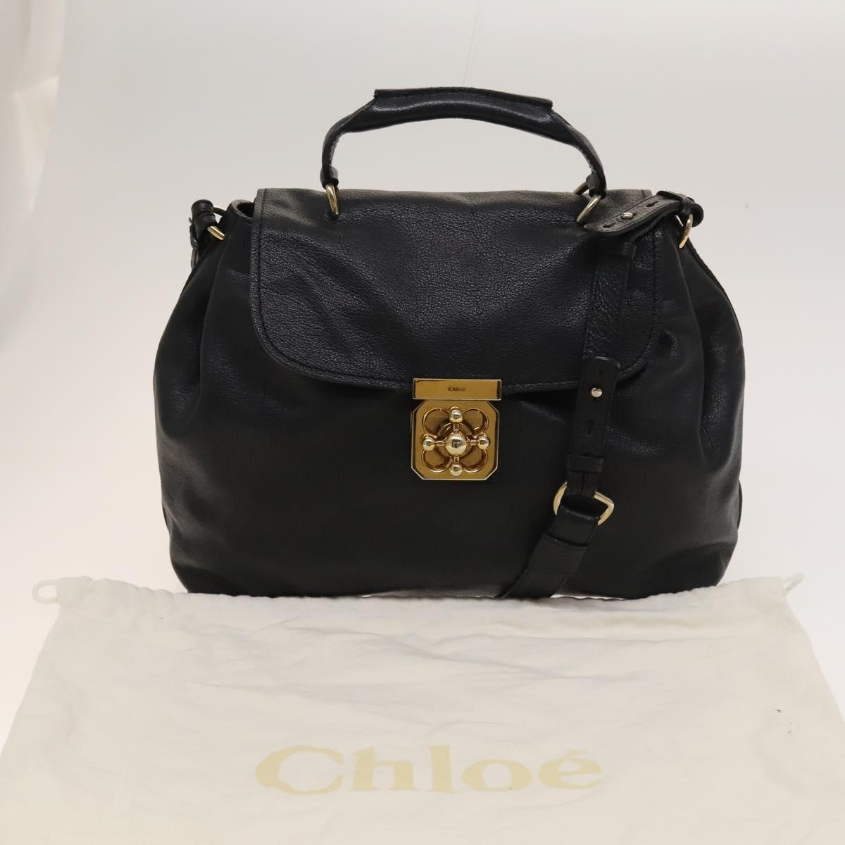 Chloé Elsie Black Leather Handbag (Pre-Owned)
