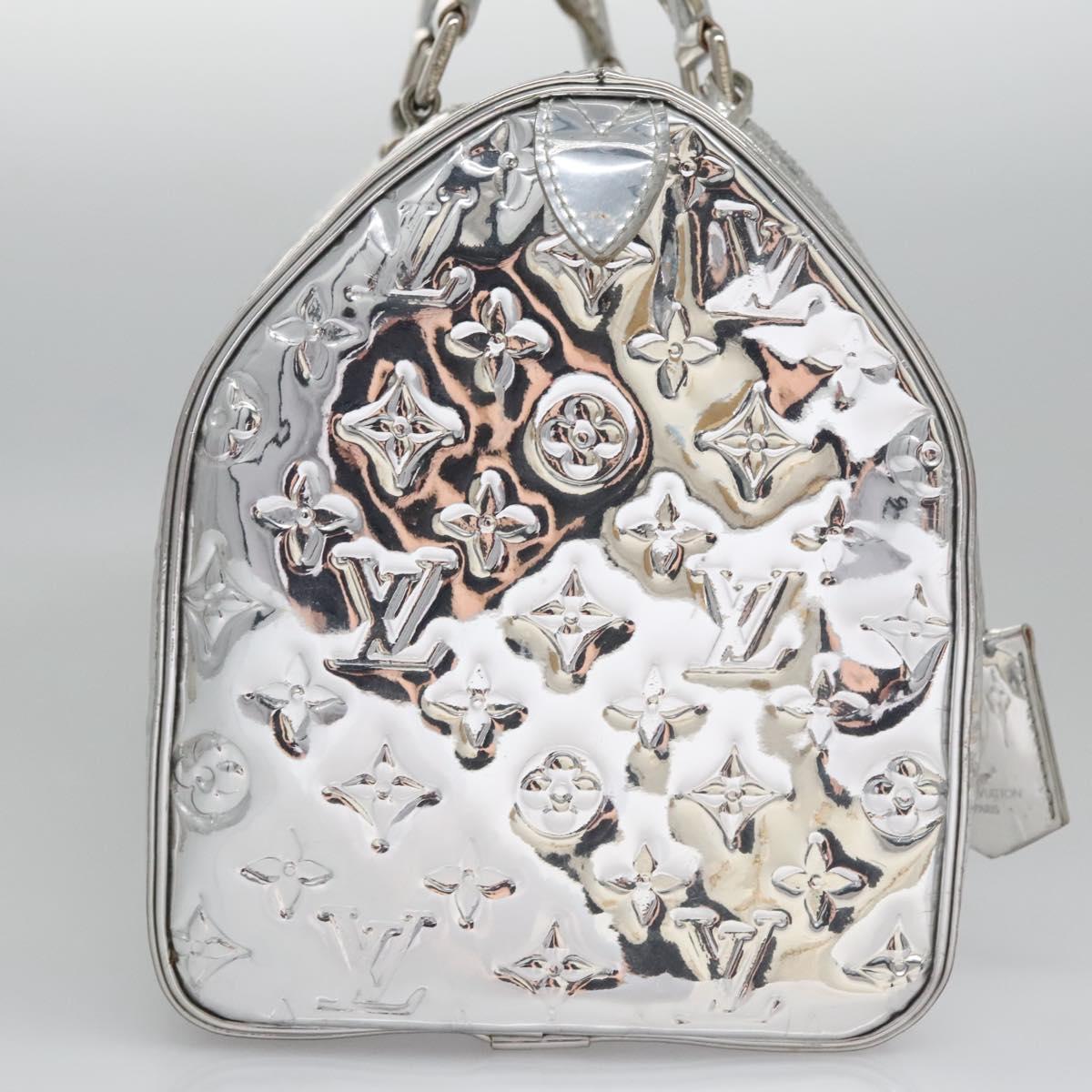 Louis Vuitton Speedy 30 Silver Patent Leather Handbag (Pre-Owned)