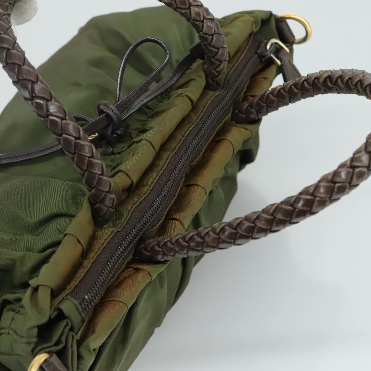 Prada Tessuto Khaki Synthetic Handbag (Pre-Owned)