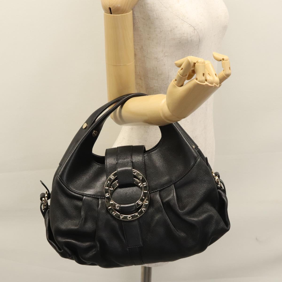 Bulgari Chandra Black Leather Handbag (Pre-Owned)