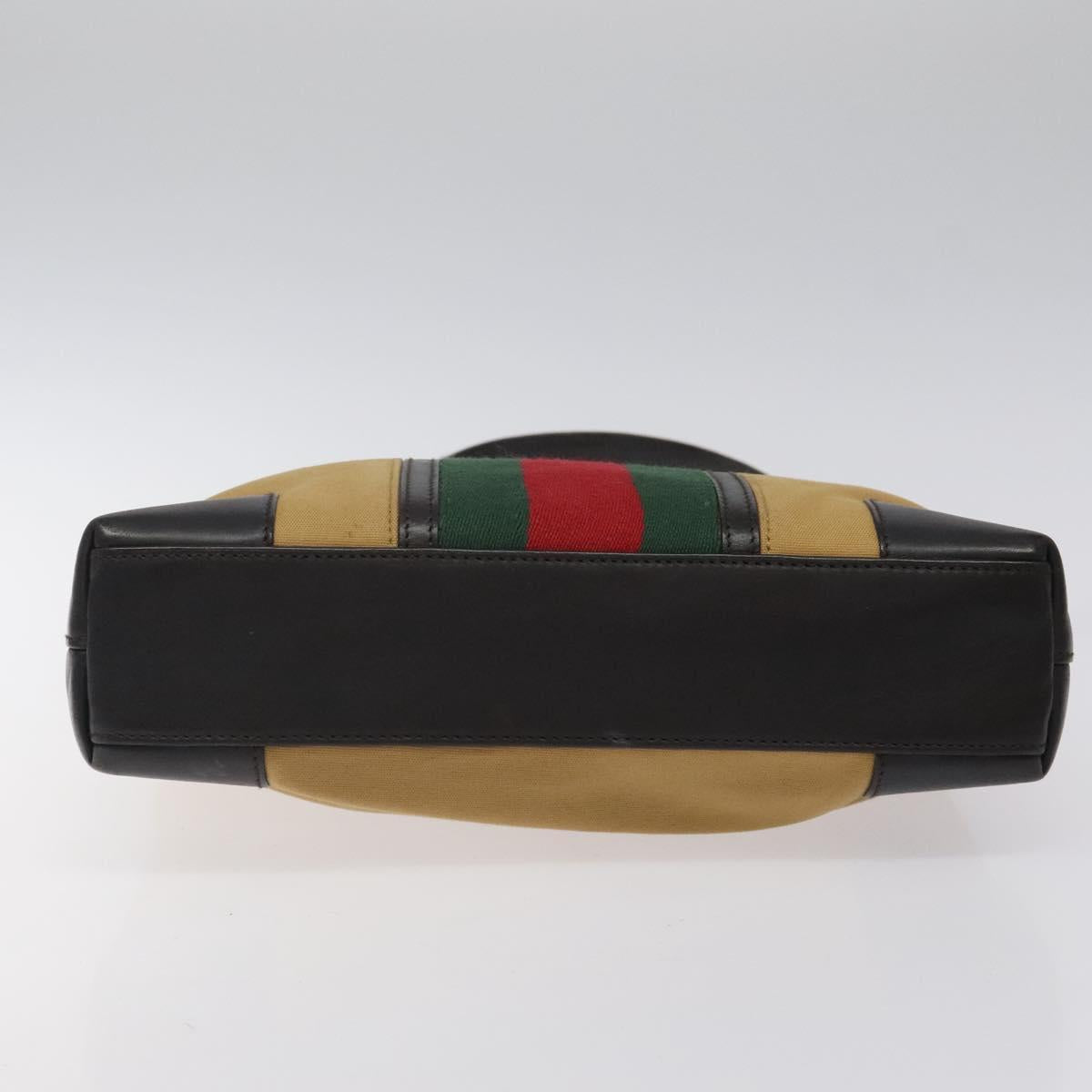 Gucci Sherry Beige Canvas Shoulder Bag (Pre-Owned)