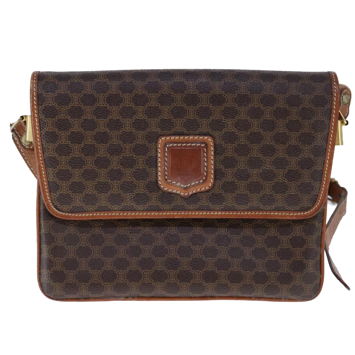 Céline Macadam Brown Canvas Shoulder Bag (Pre-Owned)