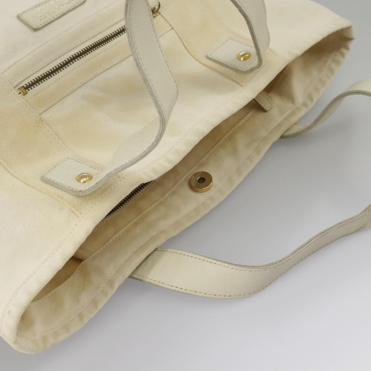 Burberry Blue Label White Canvas Tote Bag (Pre-Owned)