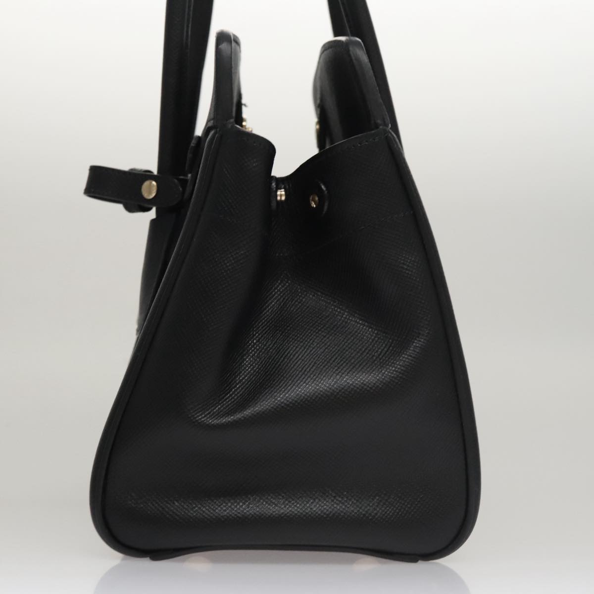 Prada Canapa Black Leather Handbag (Pre-Owned)