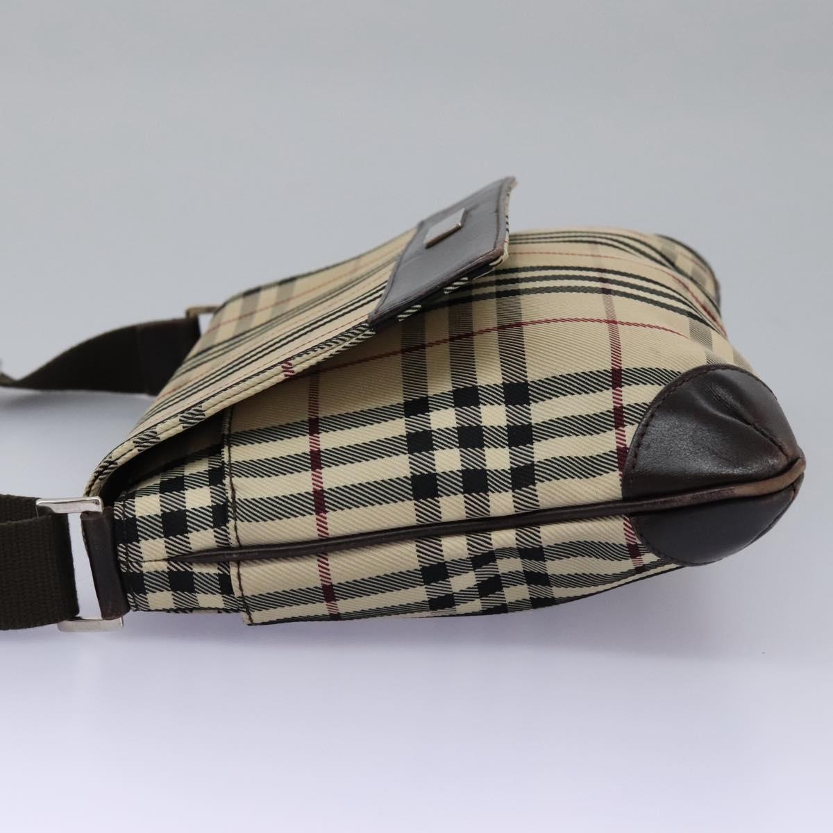 Burberry Nova Check Beige Canvas Shoulder Bag (Pre-Owned)