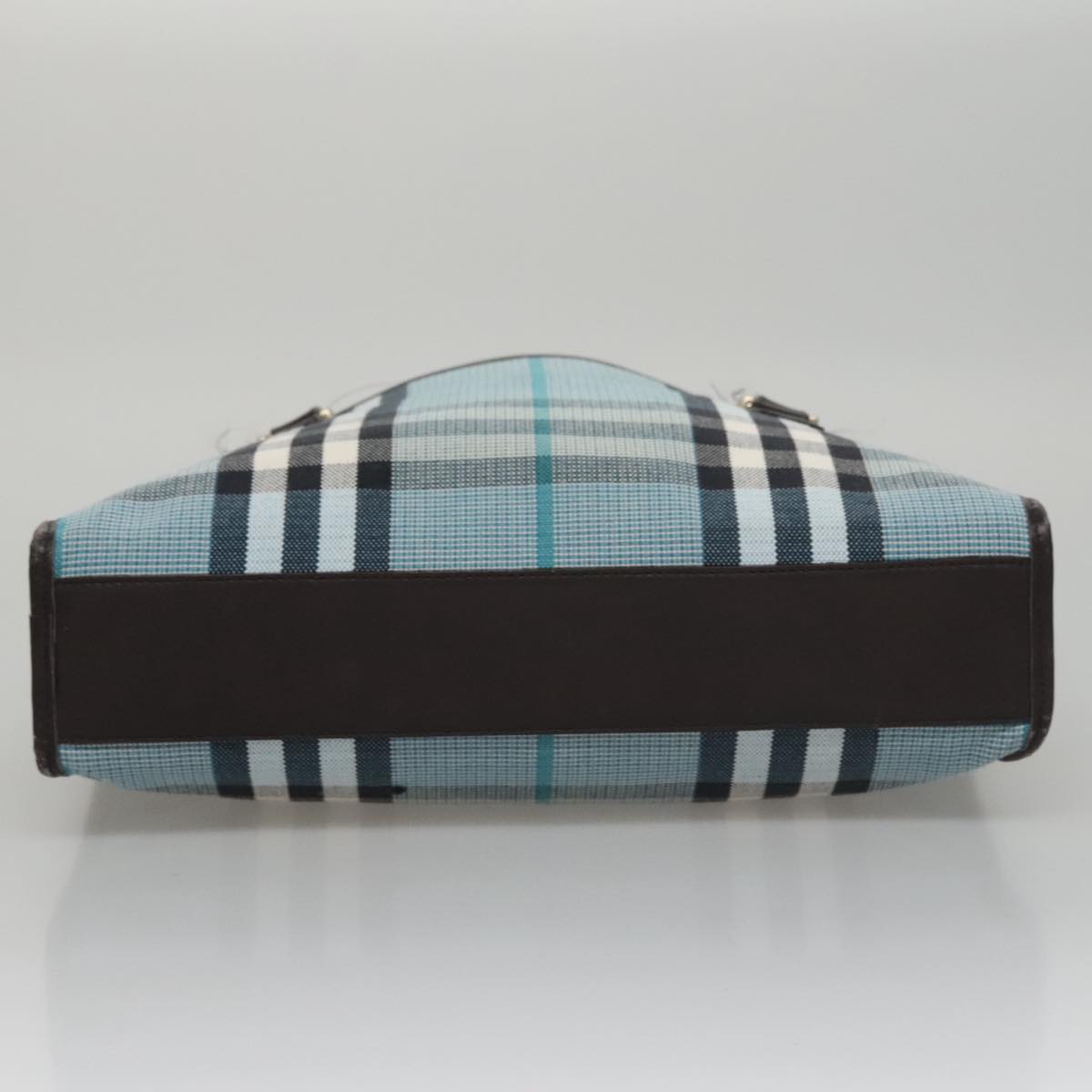 Burberry Nova Check Blue Canvas Handbag (Pre-Owned)
