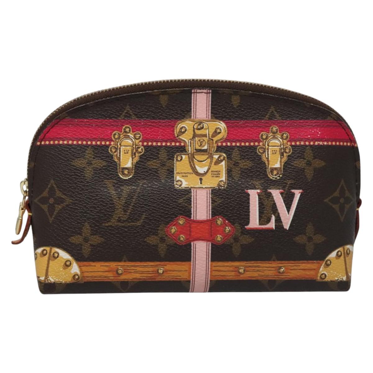 Louis Vuitton Cosmetic Pouch Brown Canvas Clutch Bag (Pre-Owned)