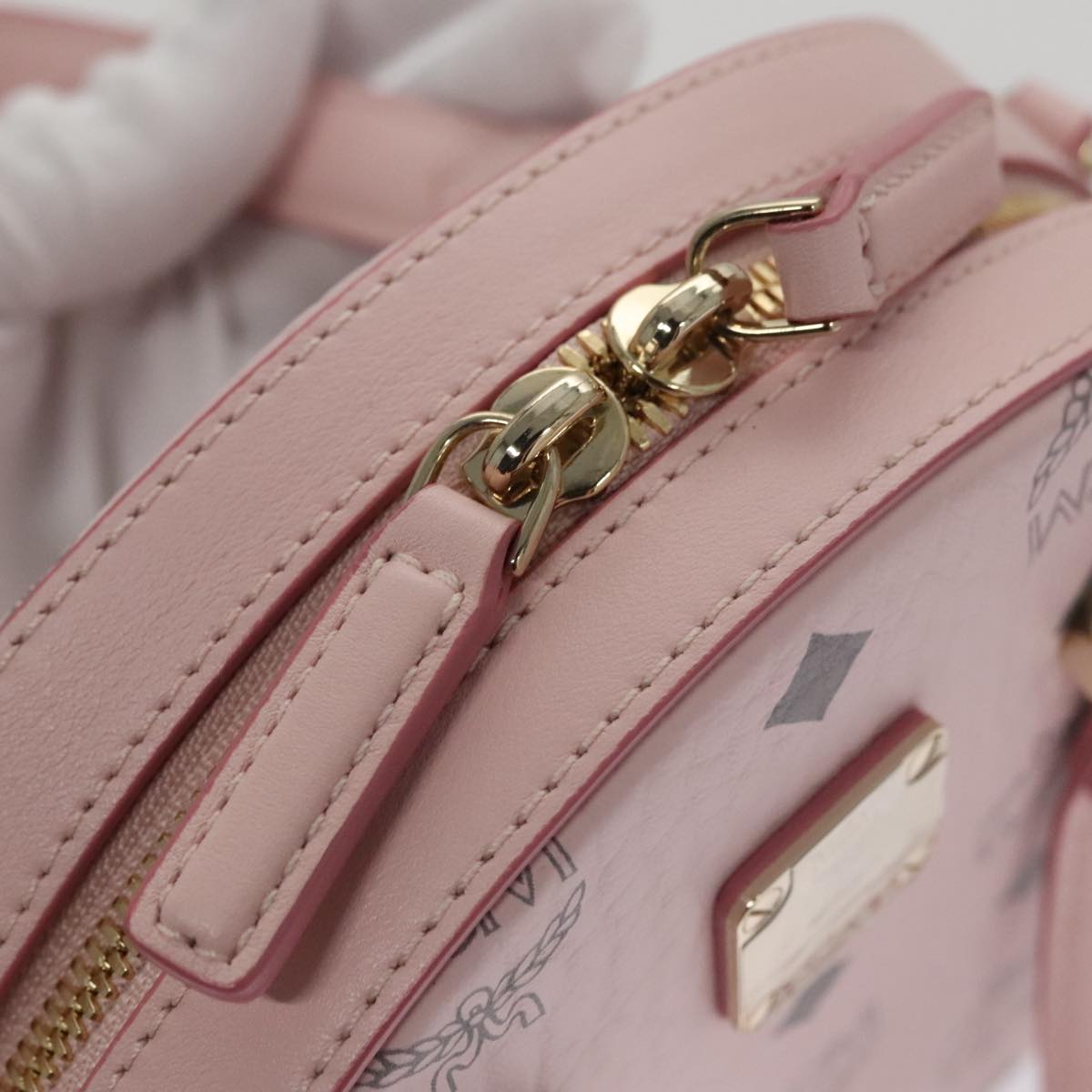 MCM Visetos Pink Canvas Handbag (Pre-Owned)
