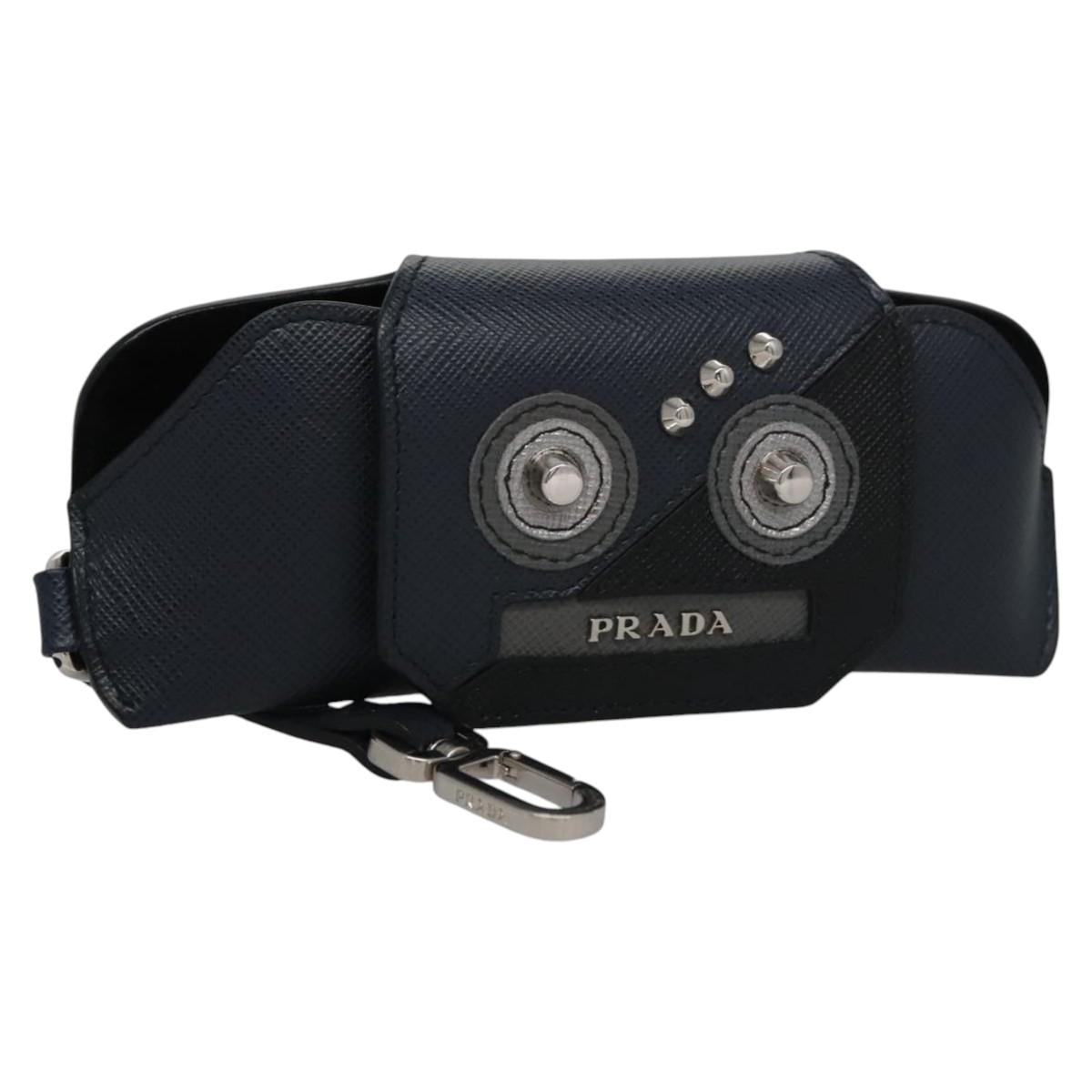 Prada -- Navy Leather Clutch Bag (Pre-Owned)