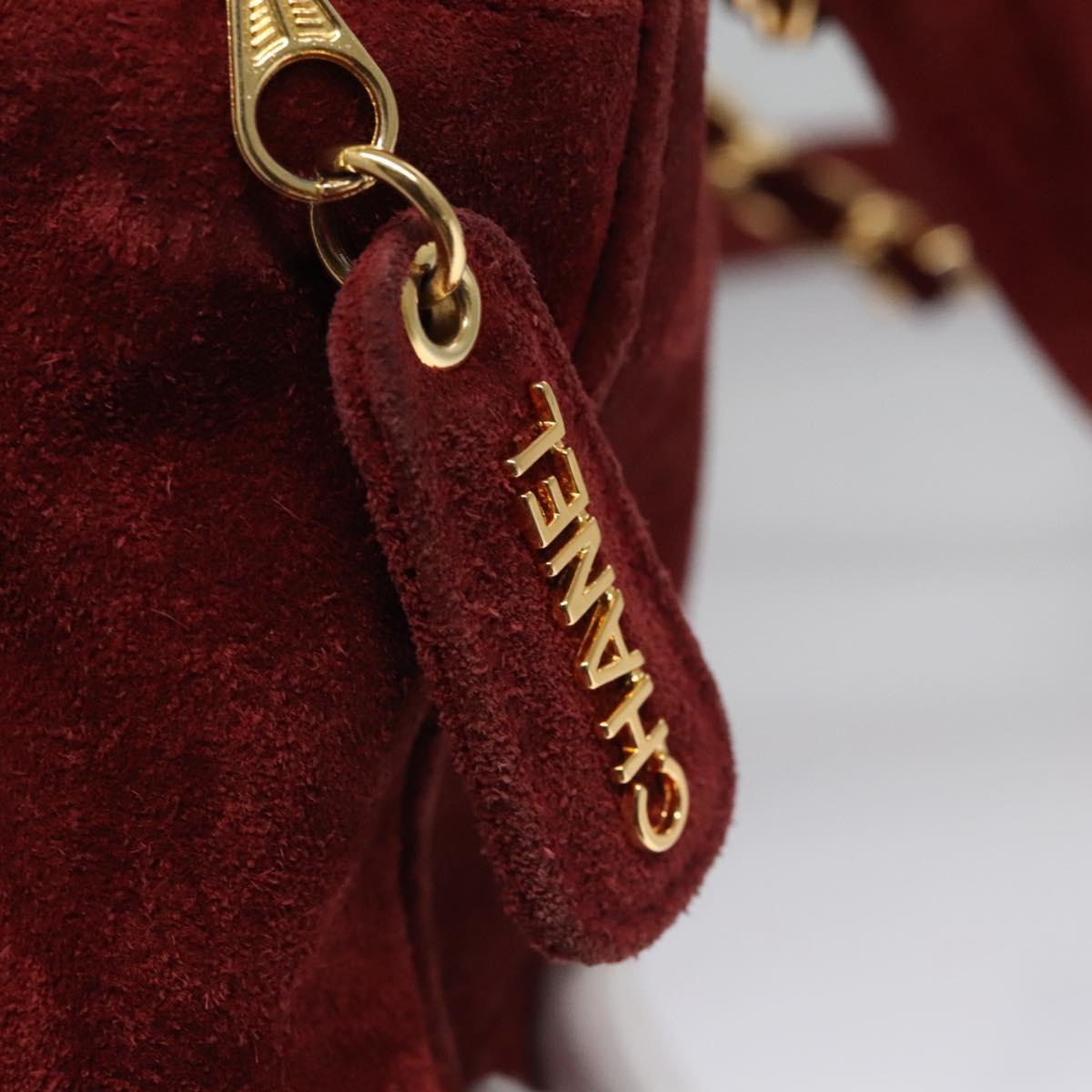 Chanel Triple Coco Red Suede Shoulder Bag (Pre-Owned)