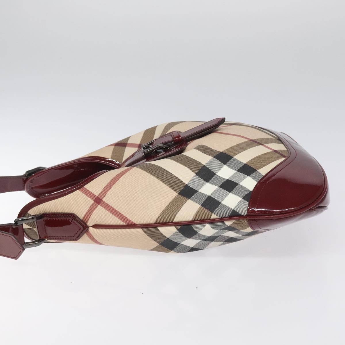 Burberry Nova Check Beige Canvas Shoulder Bag (Pre-Owned)
