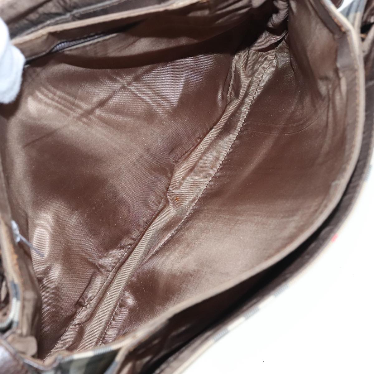 Burberry Nova Check Beige Canvas Shoulder Bag (Pre-Owned)