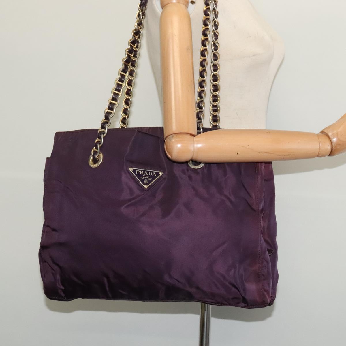 Prada Tessuto Purple Nylon Shoulder Bag (Pre-Owned)