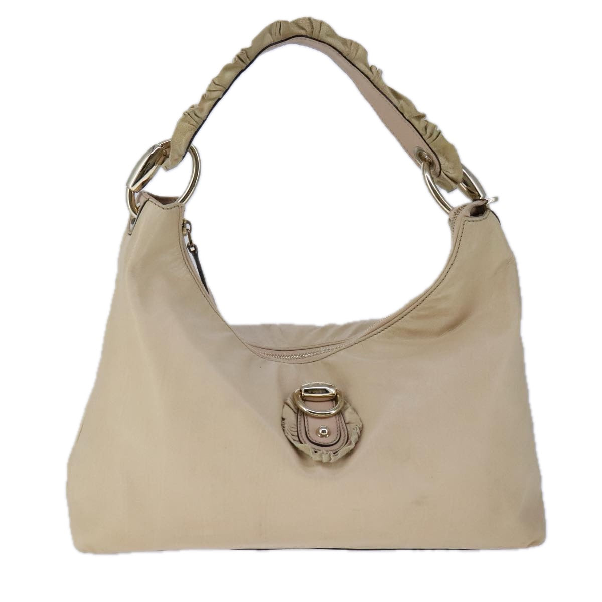 Gucci Hobo Beige Leather Shoulder Bag (Pre-Owned)