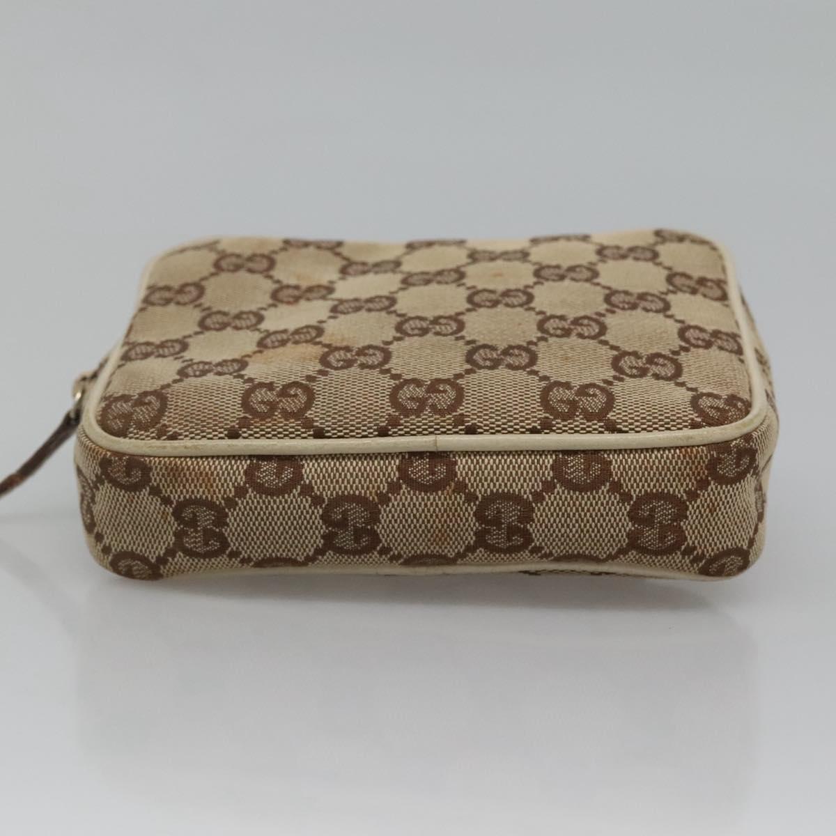 Gucci Gg Canvas Beige Canvas Shoulder Bag (Pre-Owned)