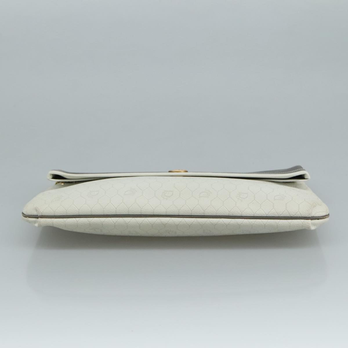 Dior Honeycomb White Canvas Shoulder Bag (Pre-Owned)