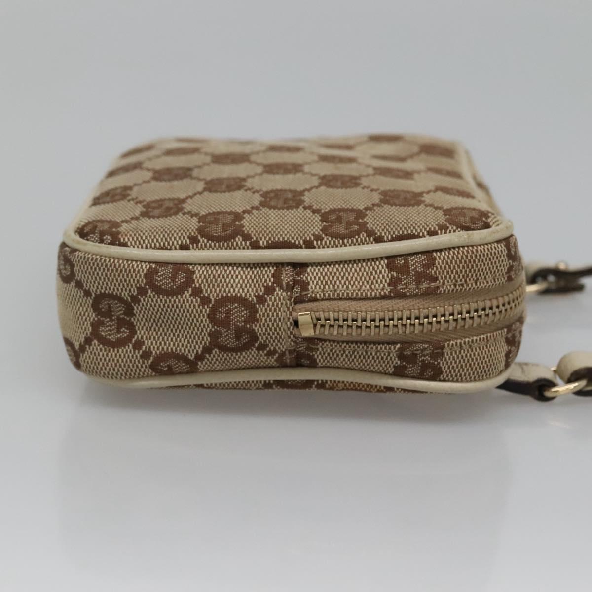 Gucci Gg Canvas Beige Canvas Shoulder Bag (Pre-Owned)