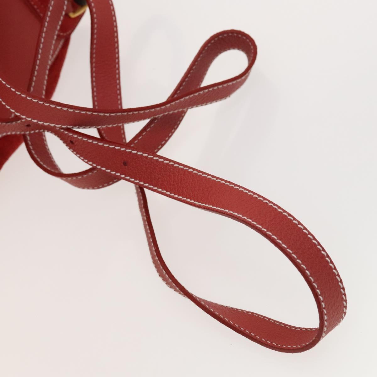 Gucci Bamboo Red Suede Backpack Bag (Pre-Owned)