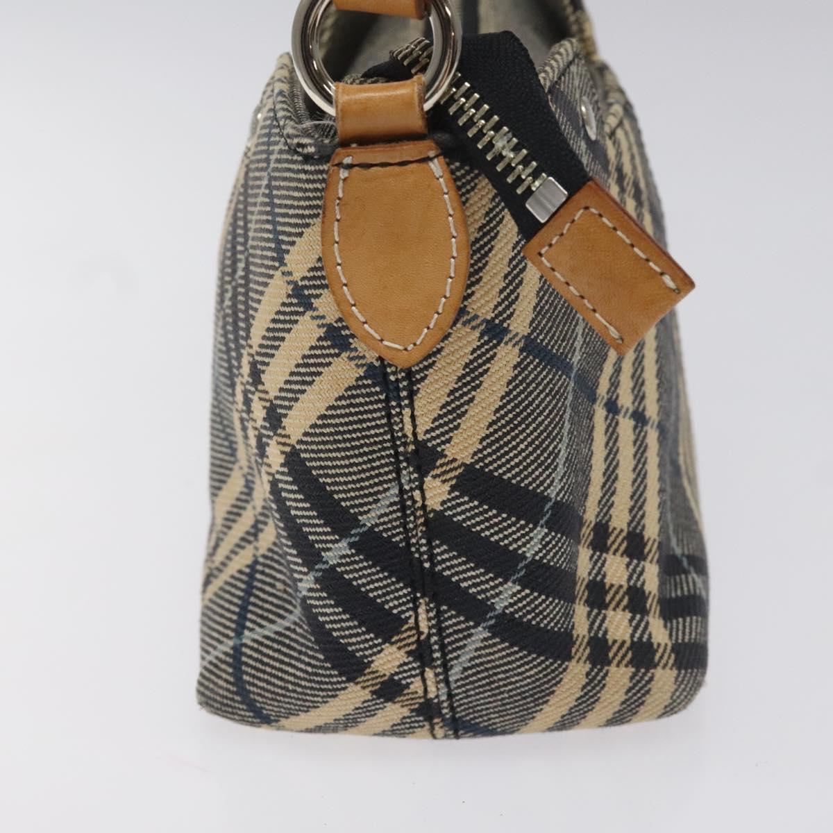 Burberry Nova Check Blue Canvas Shoulder Bag (Pre-Owned)