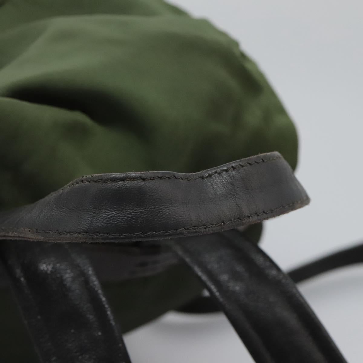 Prada Re-Nylon Khaki Synthetic Backpack Bag (Pre-Owned)