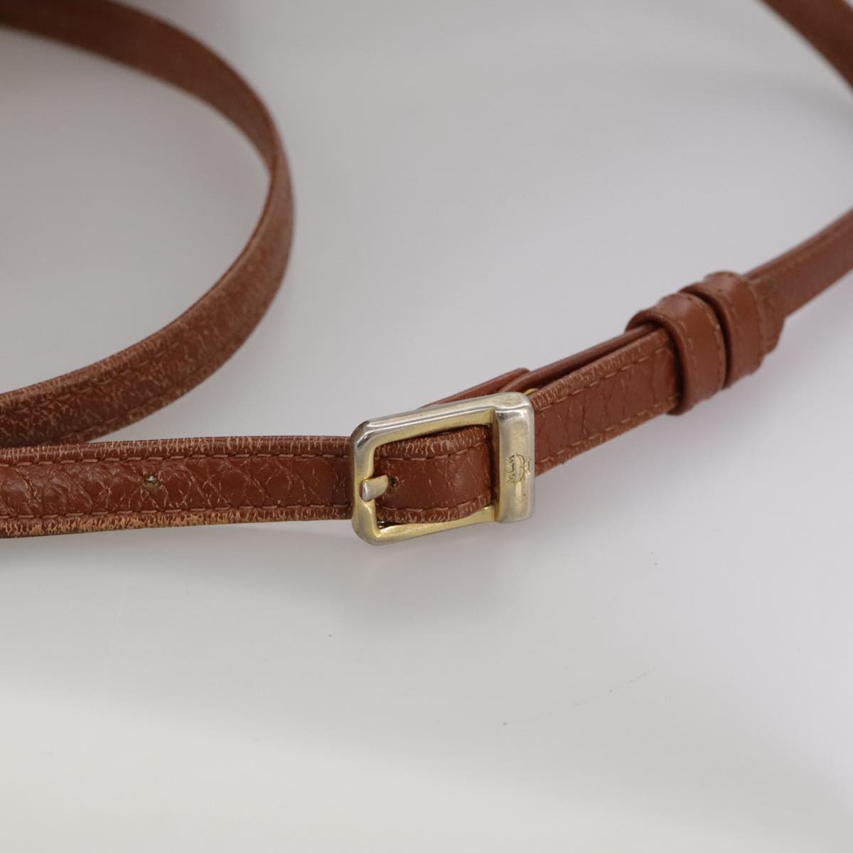 MCM Visetos Brown Leather Shoulder Bag (Pre-Owned)