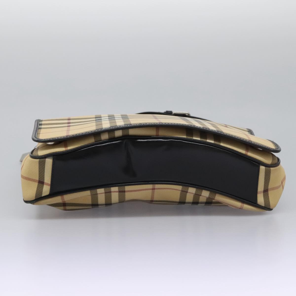 Burberry Nova Check Beige Canvas Shoulder Bag (Pre-Owned)