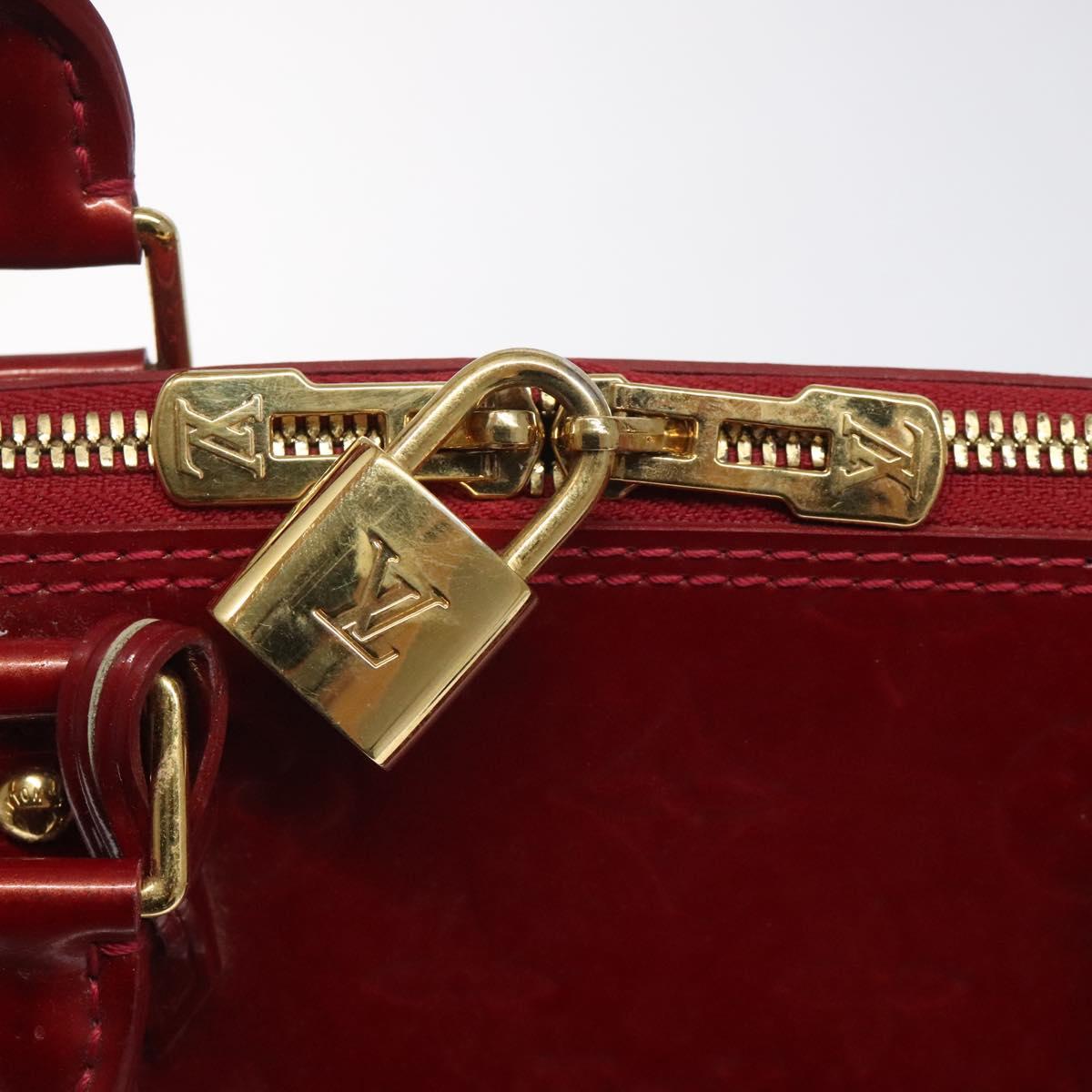 Louis Vuitton Alma Burgundy Patent Leather Handbag (Pre-Owned)