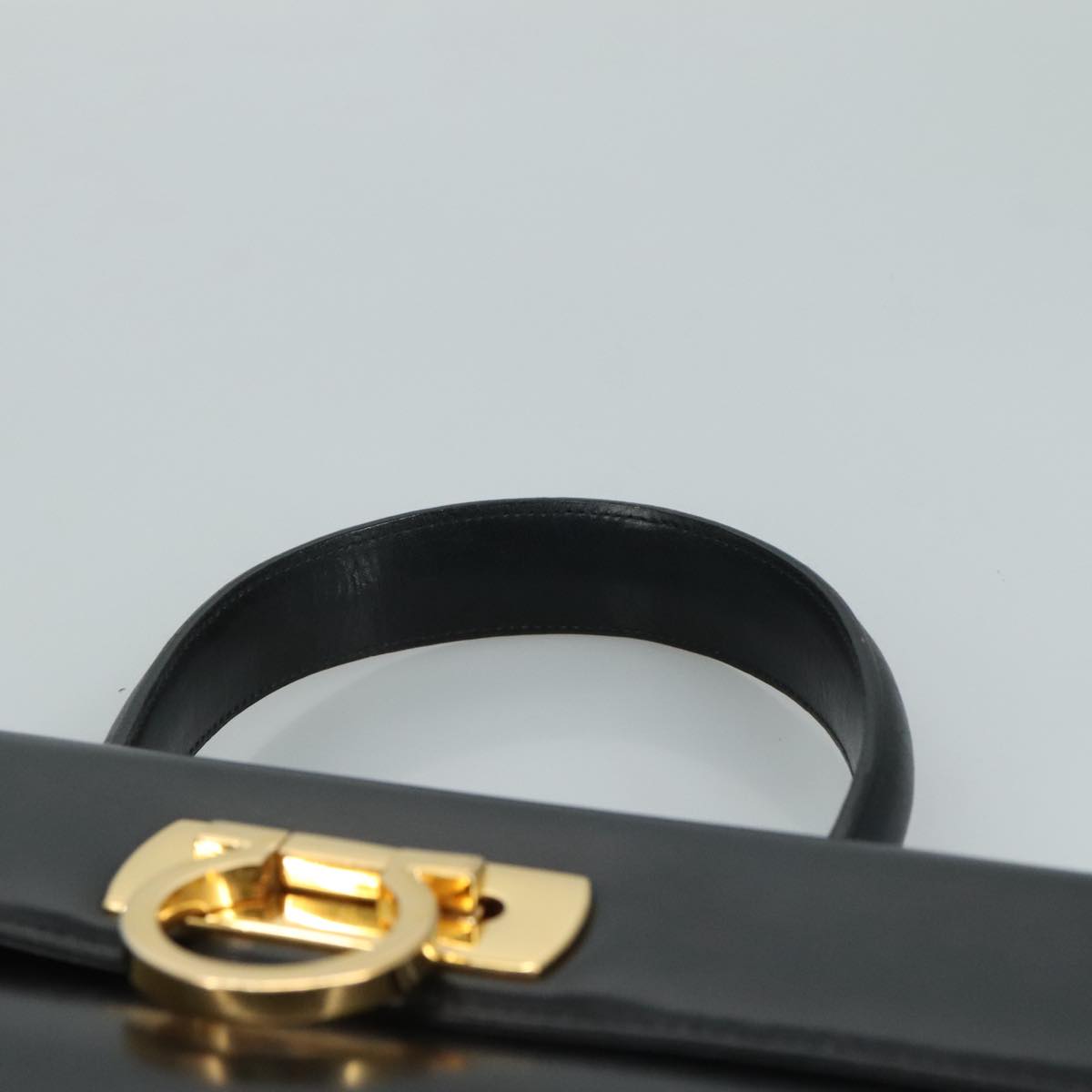 Salvatore Ferragamo Gancini Black Leather Handbag (Pre-Owned)