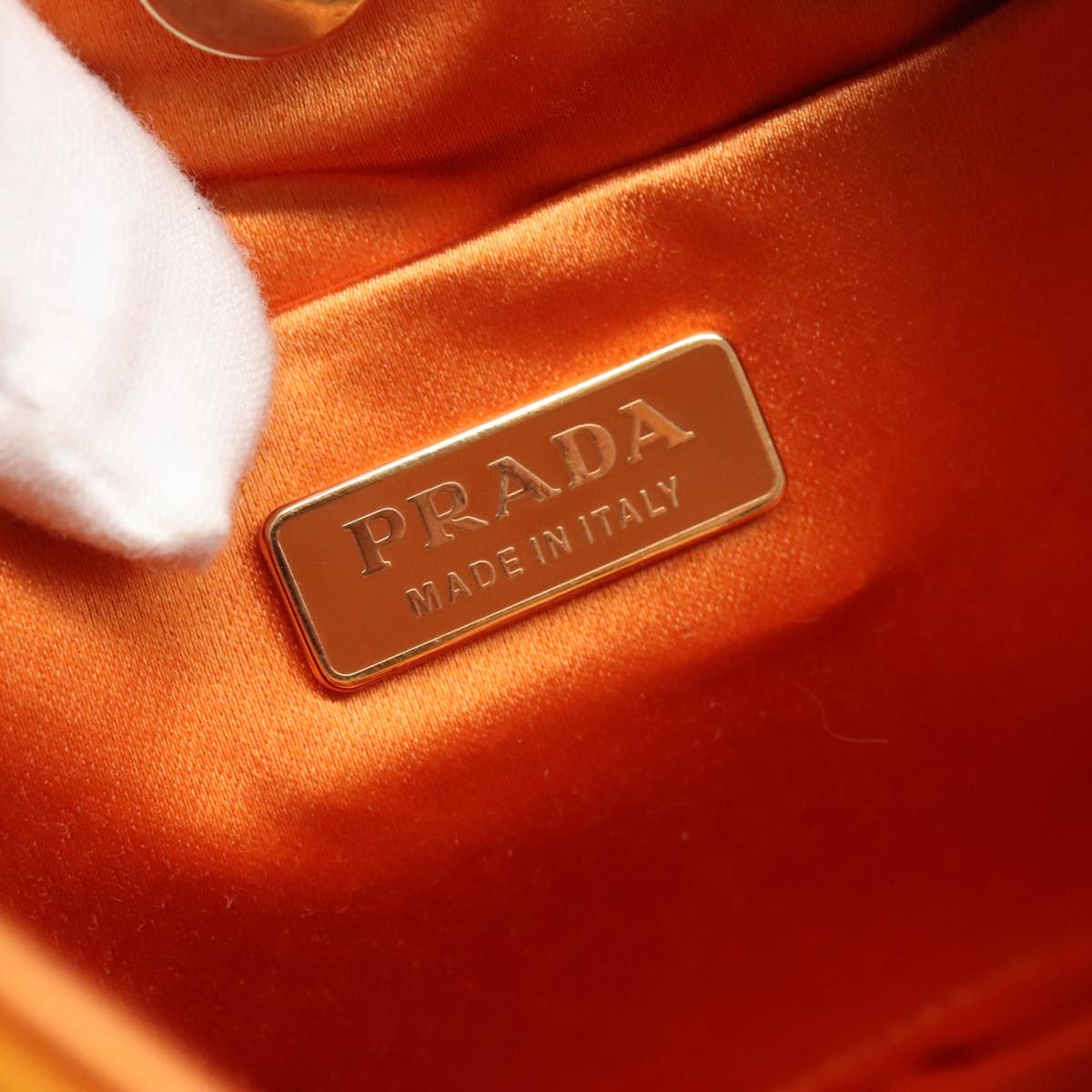Prada Tessuto Orange Synthetic Shoulder Bag (Pre-Owned)