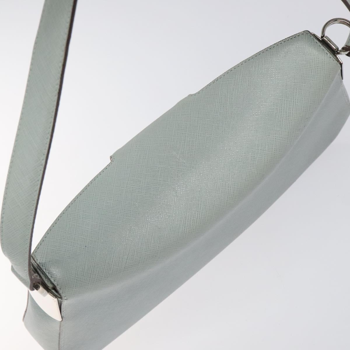 Salvatore Ferragamo Gancini Blue Leather Shoulder Bag (Pre-Owned)