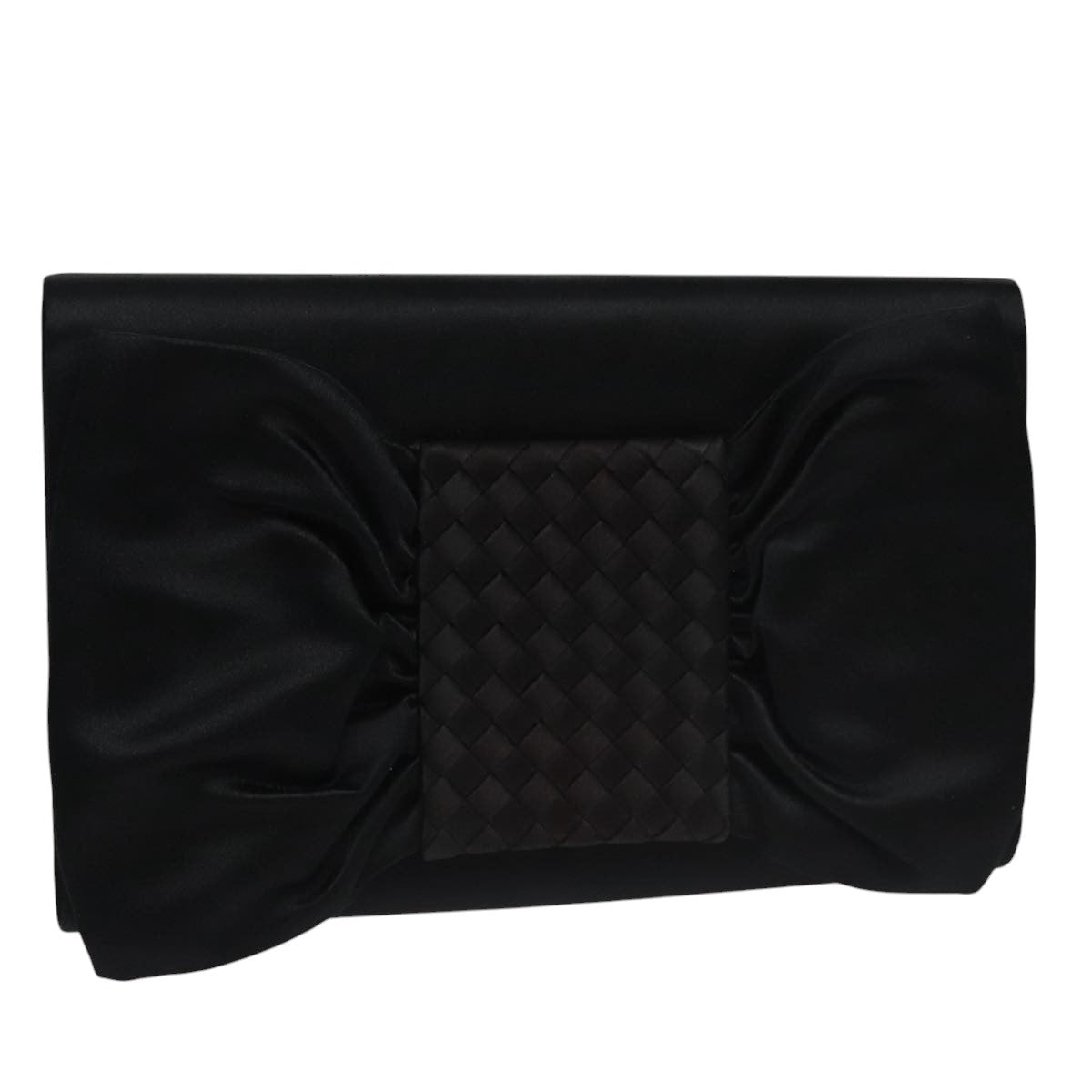 Bottega Veneta Black Silk Clutch Bag (Pre-Owned)