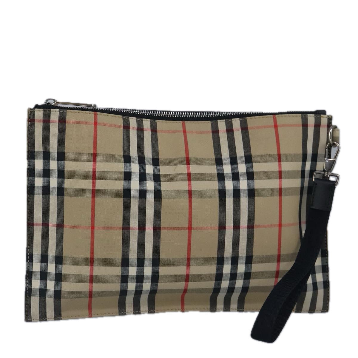 Burberry Nova Check Beige Canvas Clutch Bag (Pre-Owned)