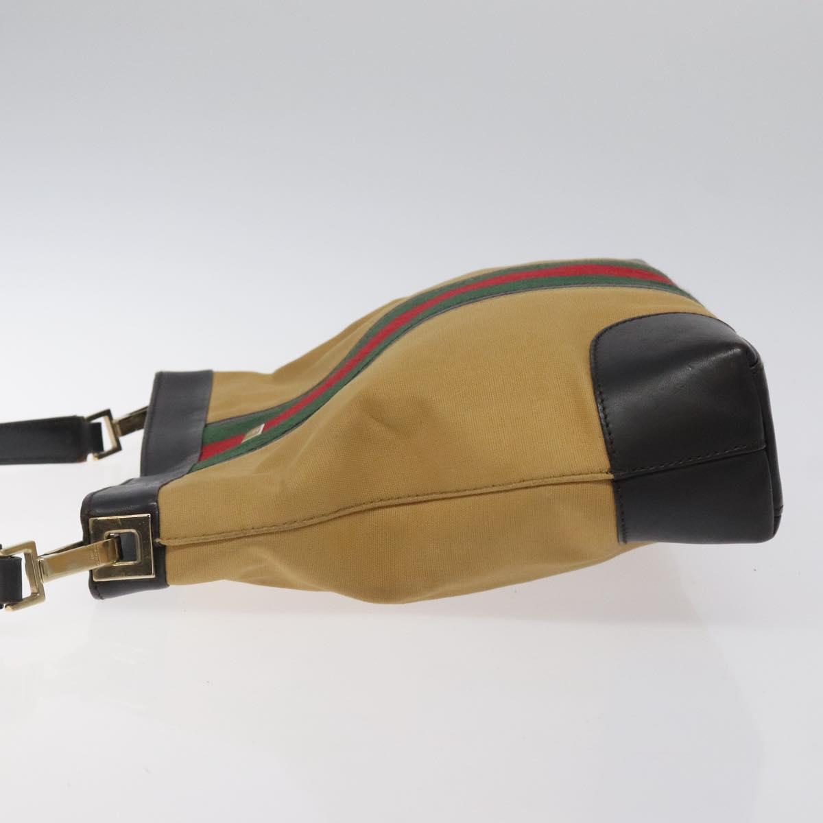 Gucci Sherry Beige Canvas Shoulder Bag (Pre-Owned)