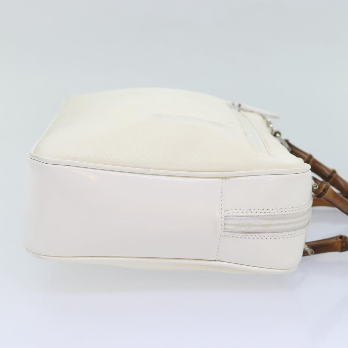 Gucci Bamboo White Leather Handbag (Pre-Owned)