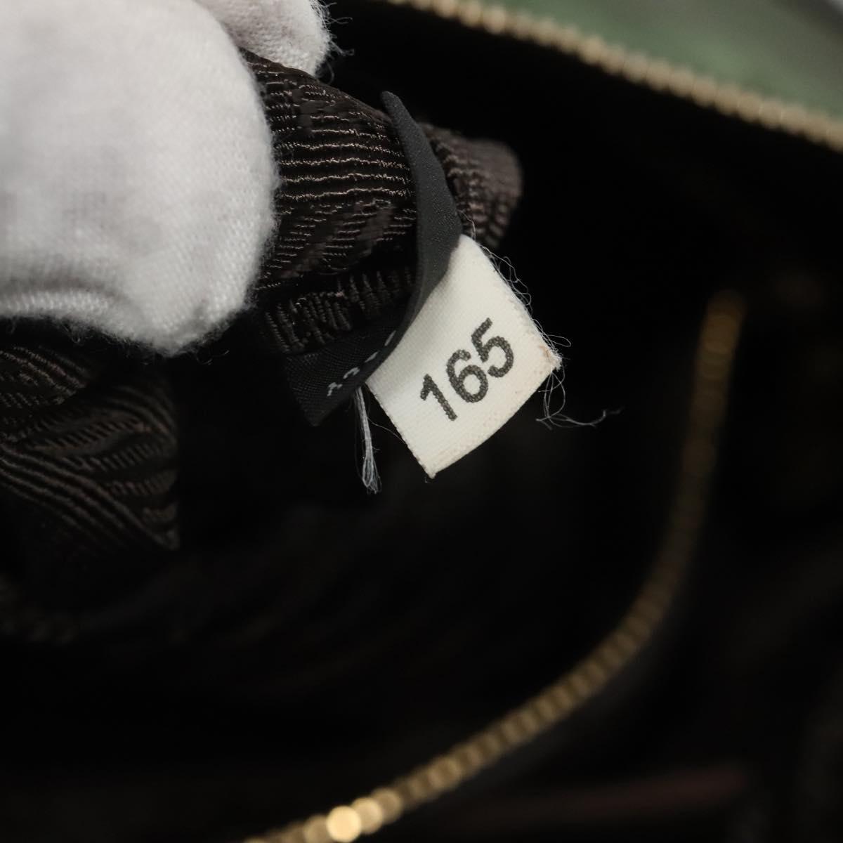 Prada Logo Jacquard Khaki Synthetic Handbag (Pre-Owned)