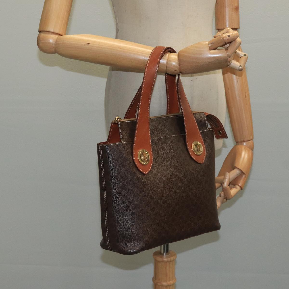 Céline Macadam Brown Canvas Handbag (Pre-Owned)