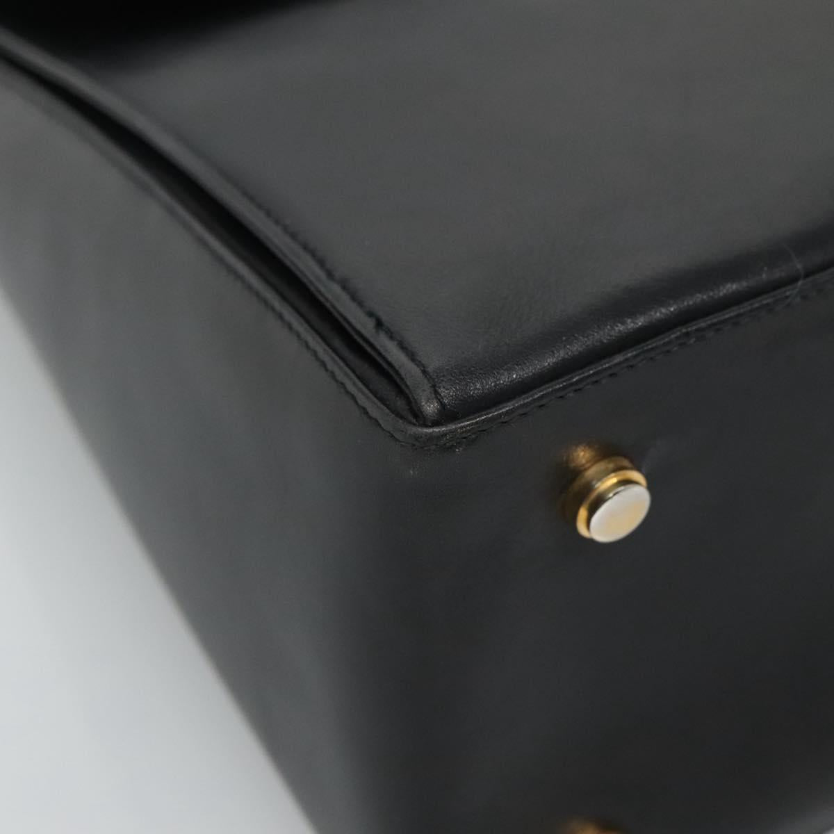 Salvatore Ferragamo Gancini Black Leather Handbag (Pre-Owned)