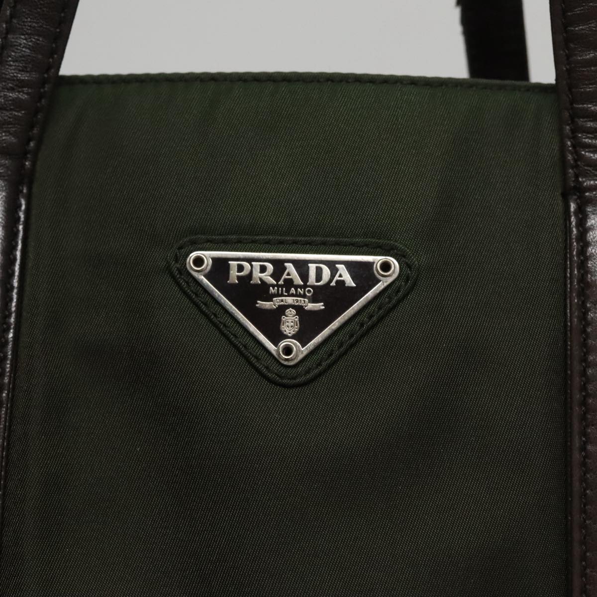 Prada Tessuto Khaki Synthetic Tote Bag (Pre-Owned)