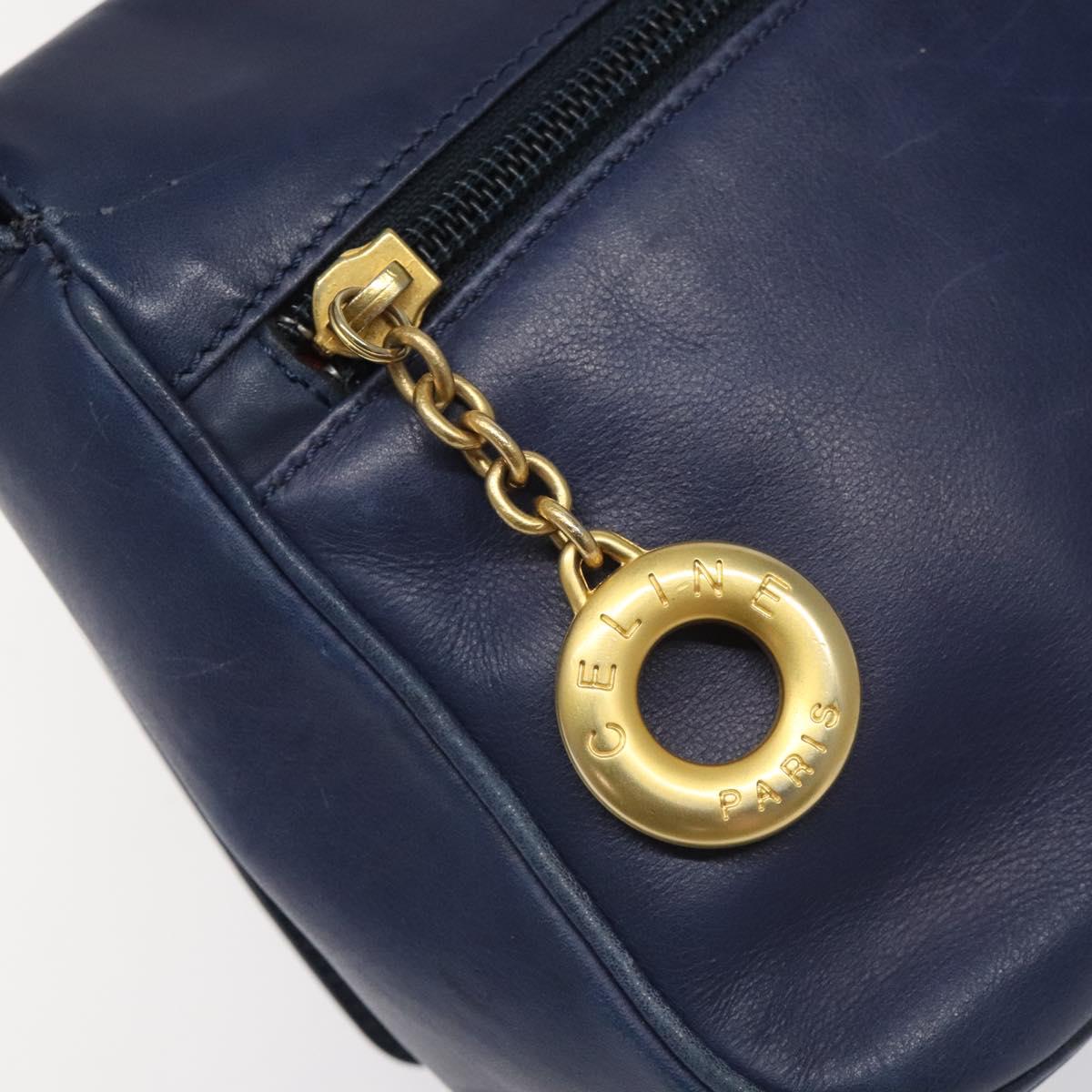 Céline Logo Du Cercle Blue Leather Shoulder Bag (Pre-Owned)