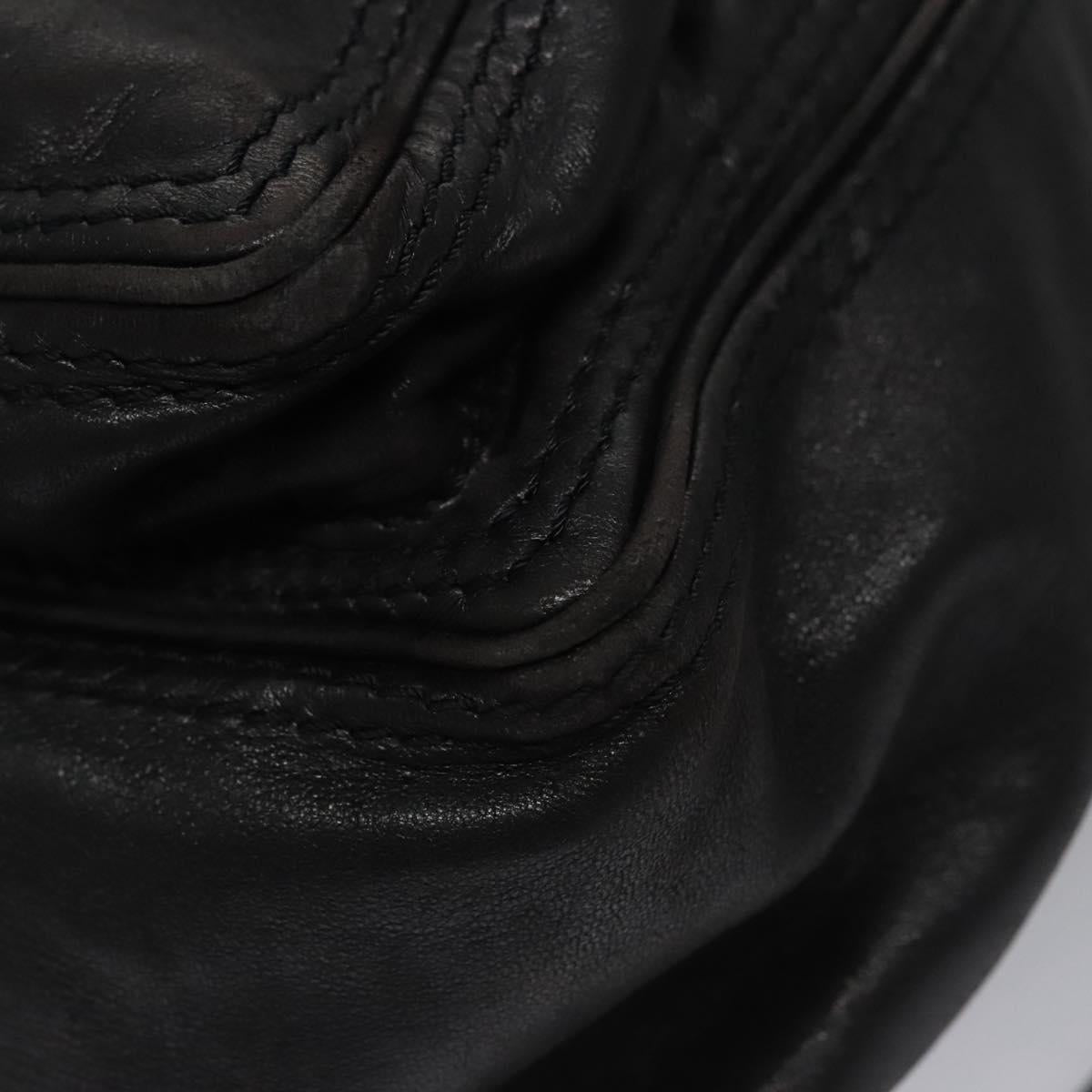 Bottega Veneta Intrecciato Black Leather Backpack Bag (Pre-Owned)