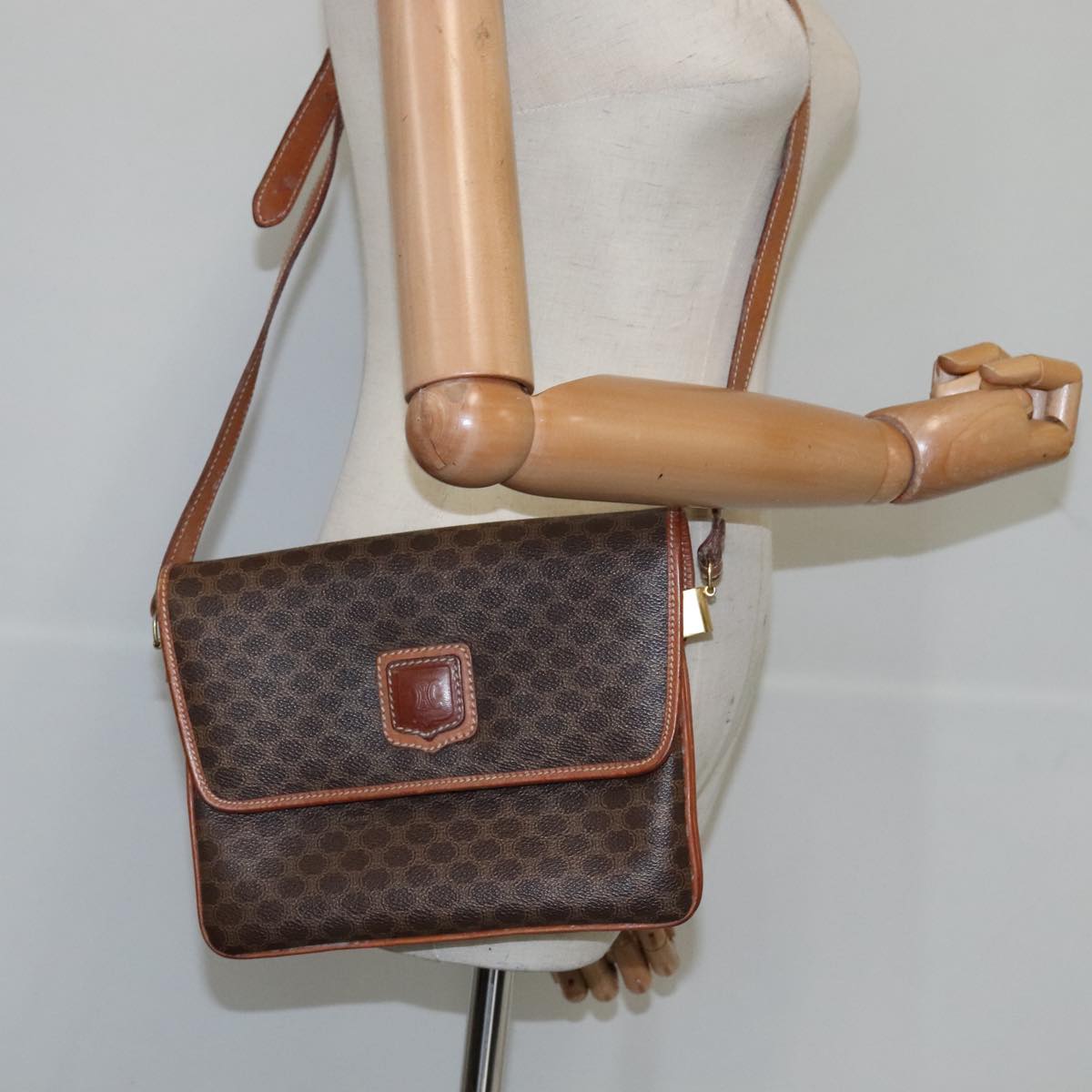 Céline Macadam Brown Canvas Shoulder Bag (Pre-Owned)