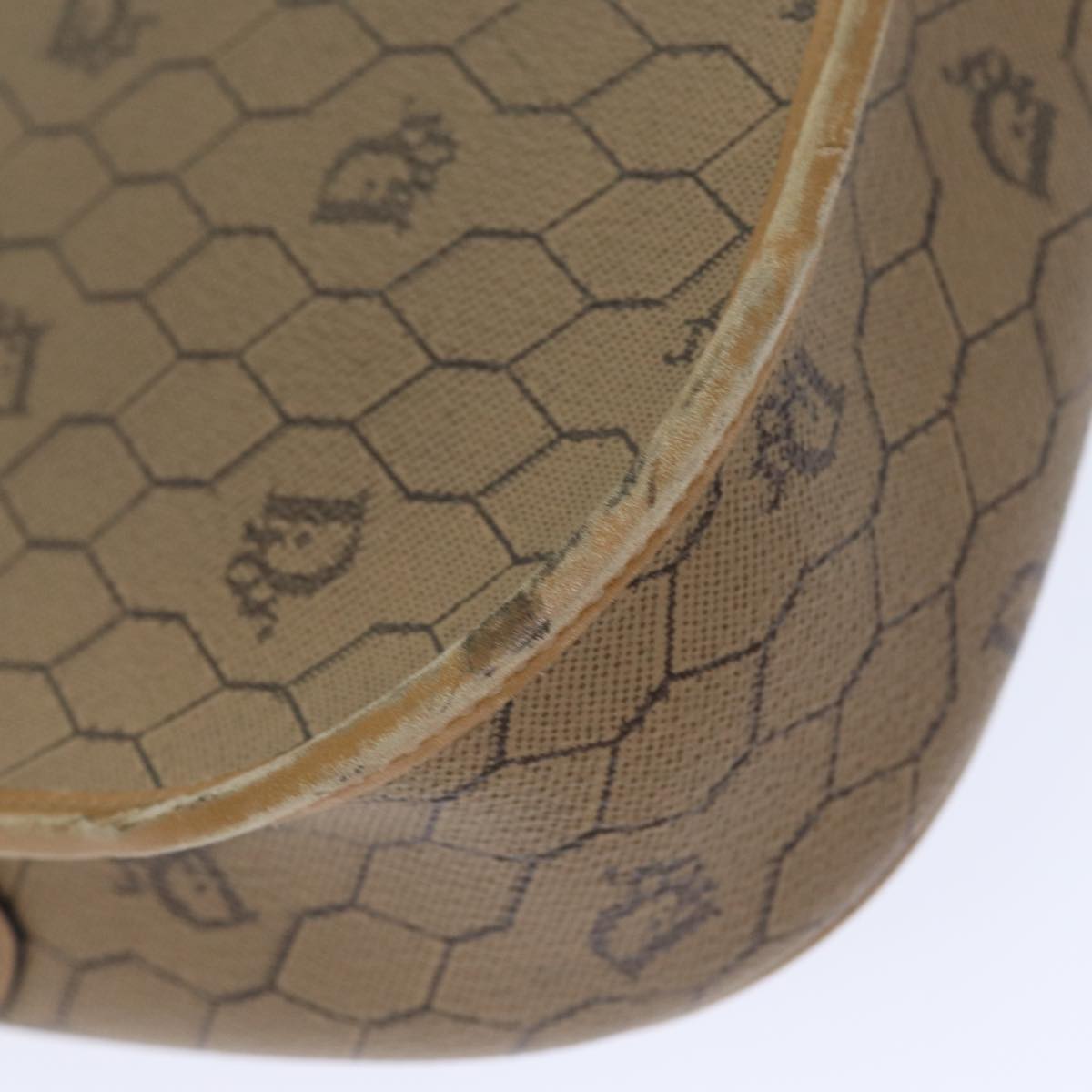 Dior Honeycomb Brown Canvas Shoulder Bag (Pre-Owned)
